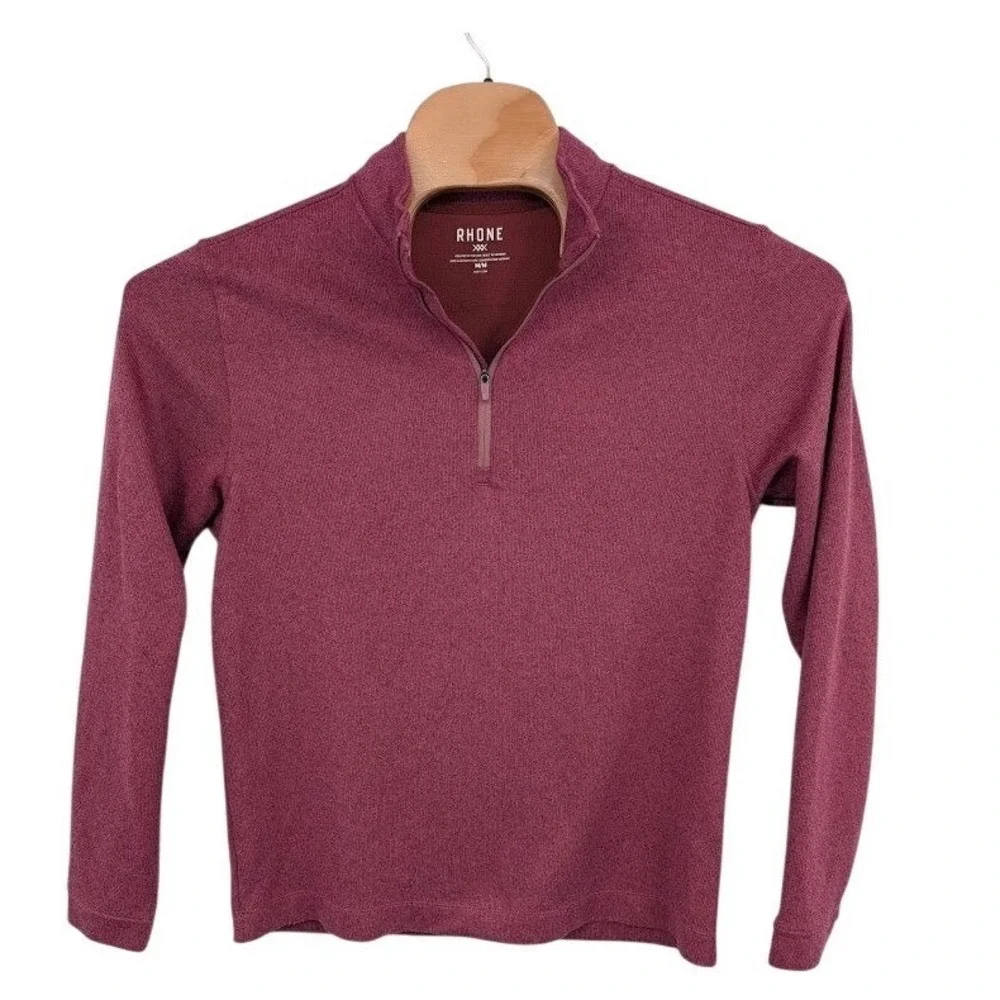 Rhone Commuter 1/4 Zip Pullover Red Long‎ Sleeve Mens Medium